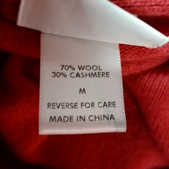 Garnet Hill Sleepwear Cashmere Blend Sweater Knit Wrap Robe Medium - Picture 7 of 8